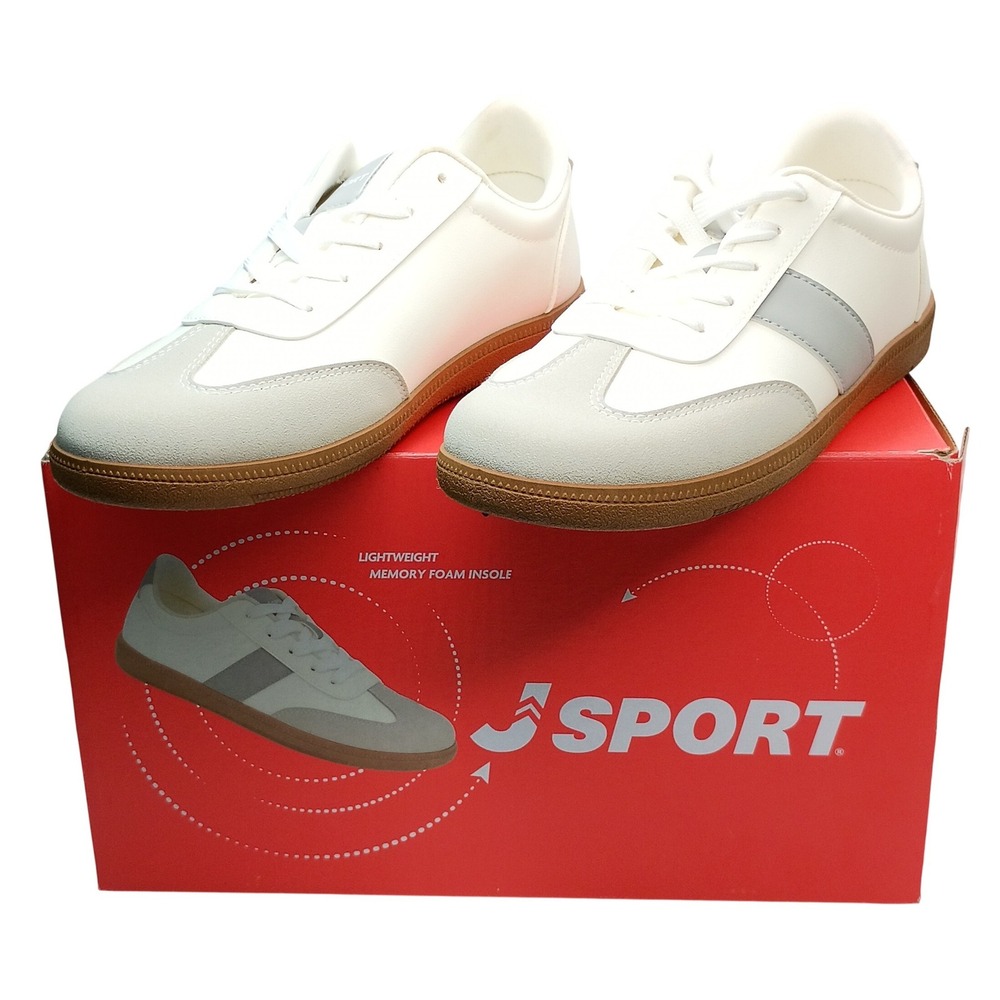 J Sport Cecily Sneaker Women Size 6.5 White Grey Memory Foam S5CEY99